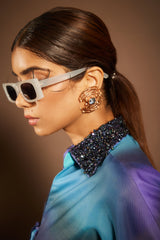 Aurora shirt in blue cosmic wave