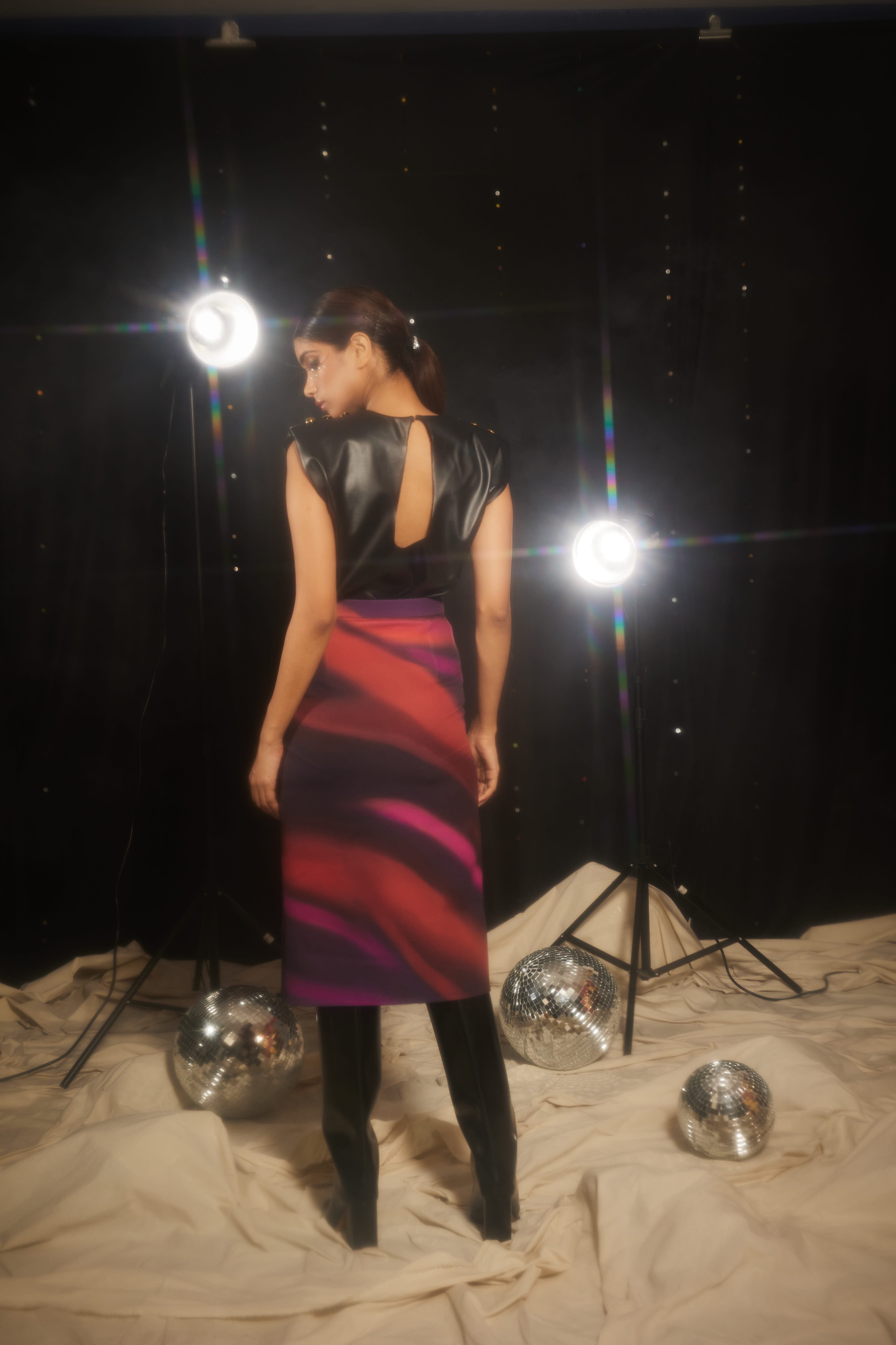 Leo faux leather top
