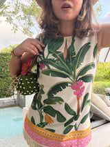Cream banana sleeveless dress