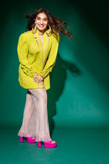 Tasheen in Betty mesh pants and jacket set