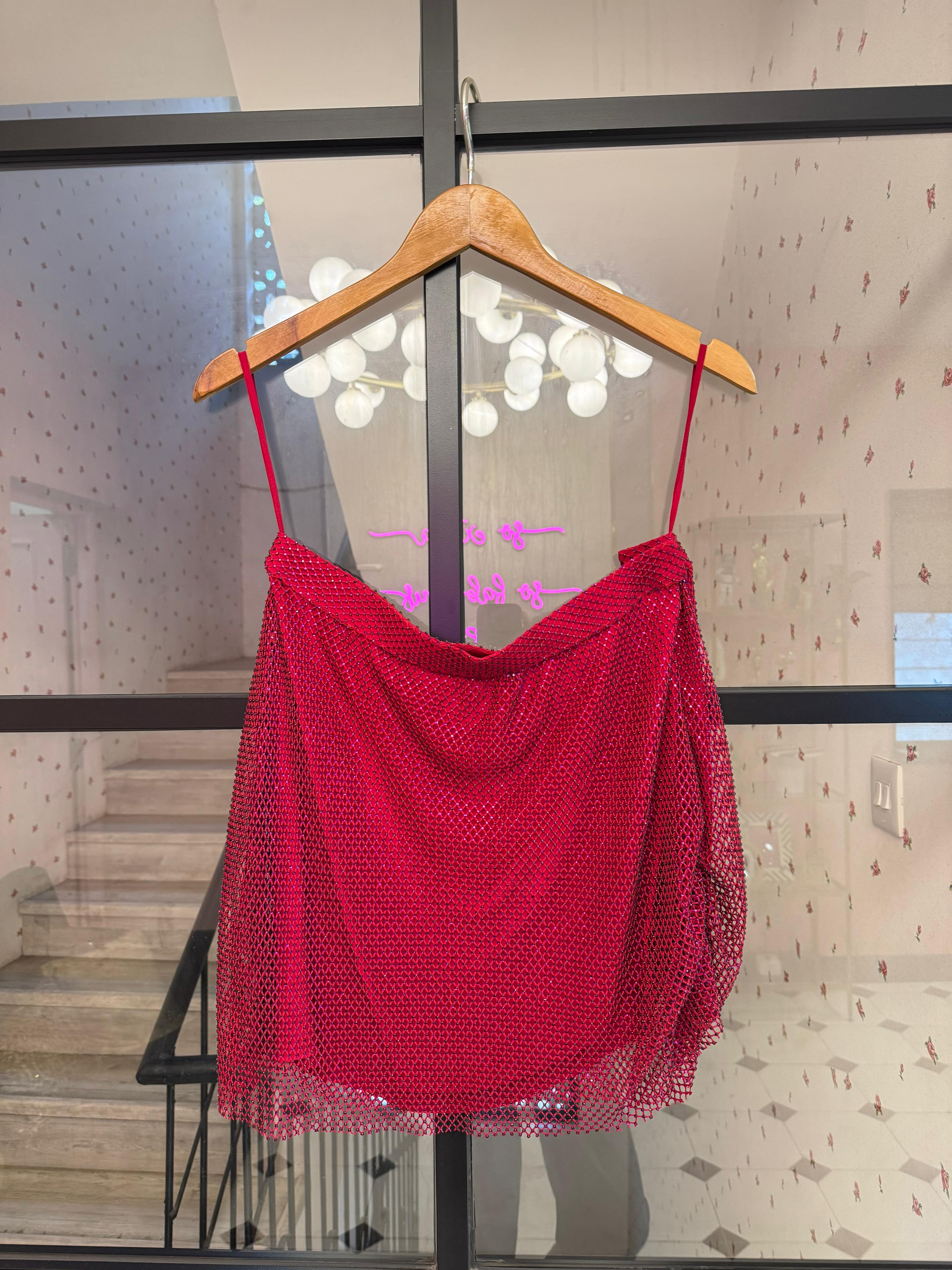 Red Mesh skirt