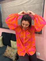 Oversized shirt in Dolly print